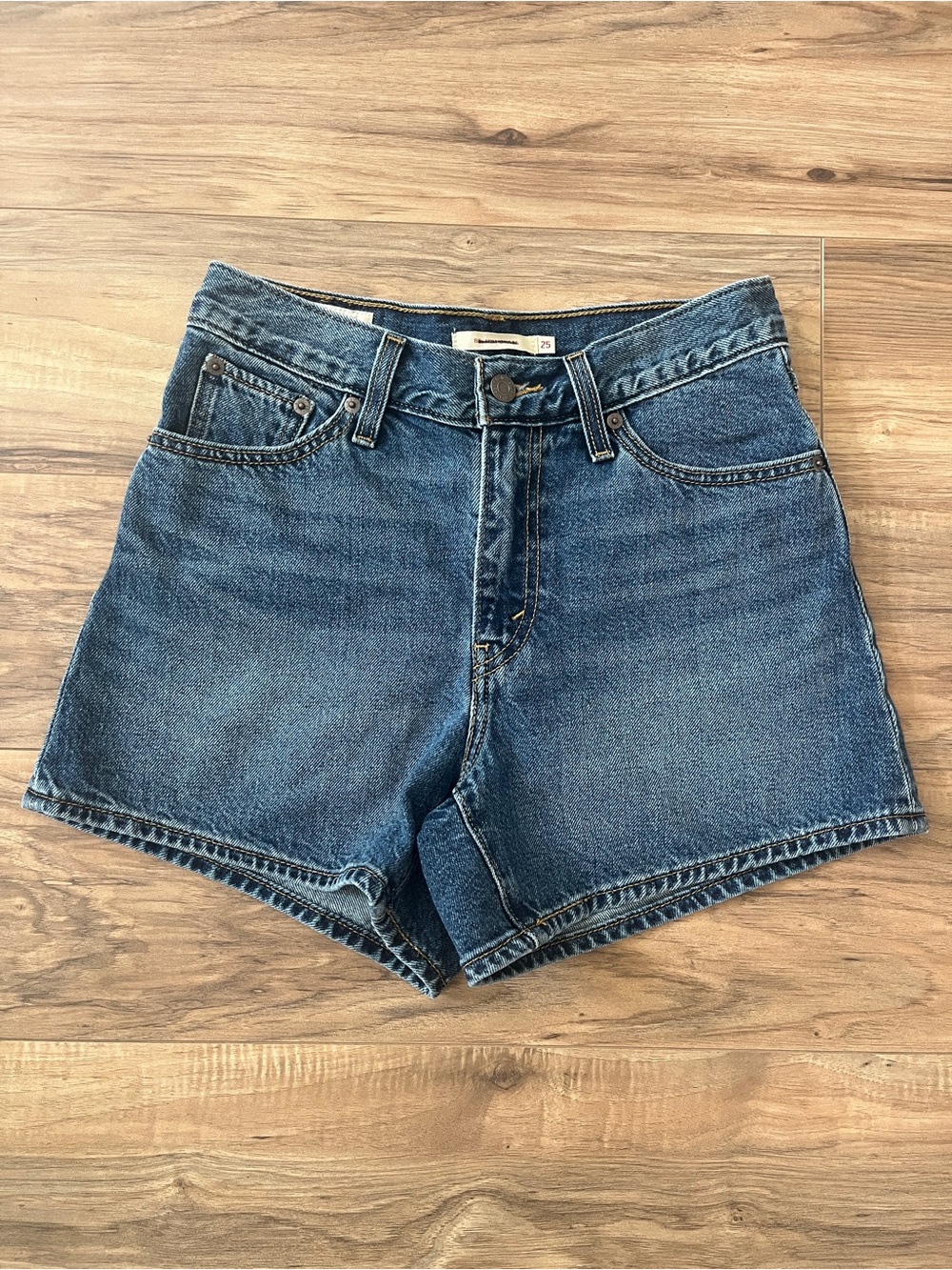 Denim High-Rise Mom Shorts